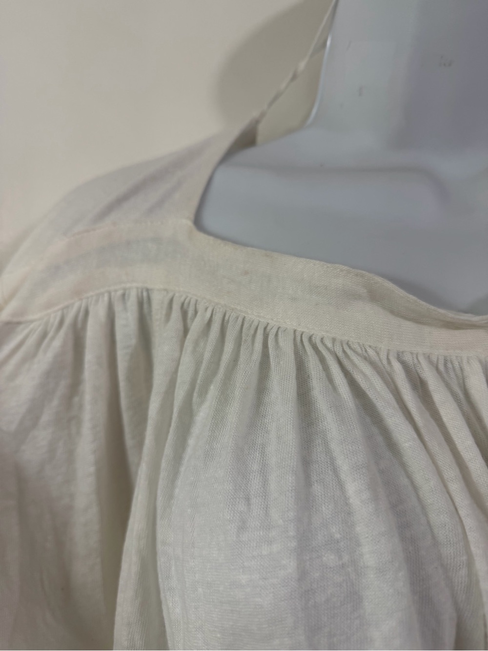 Free People Sunsetter Tee in Alabaster -  White Pleated V-Neck Flow Top - Picture 6 of 11